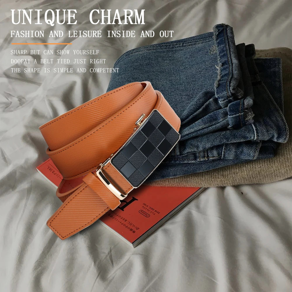 Mens Belts Metal Automatic Buckle Famous Brand Belt Men Quality Genuine Luxury Leather Belt for Men Famous 115 125 150 135cm