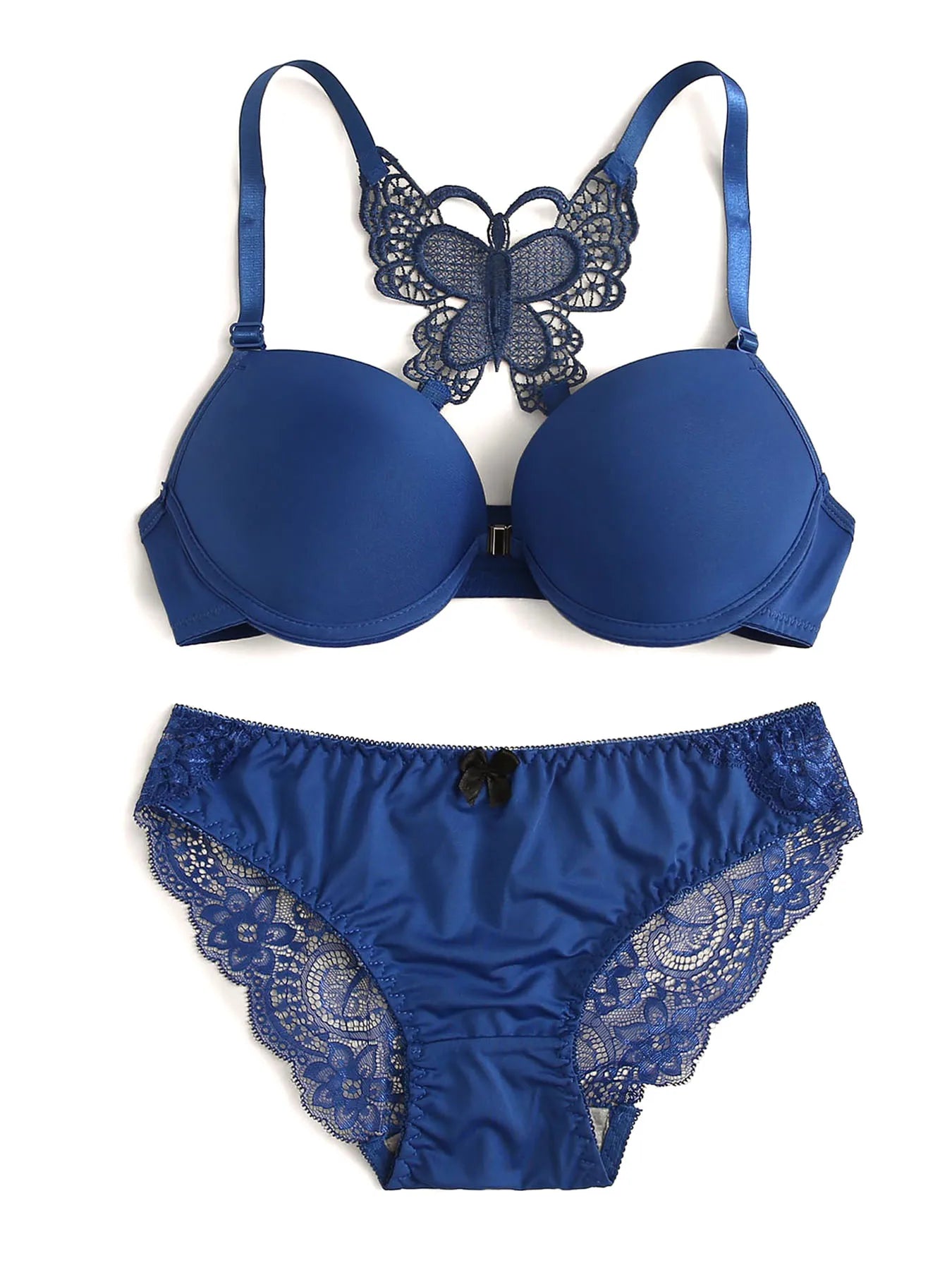 Hot selling 2-piece set of sexy red front button braissere beautiful back butterfly fashion bra push up women's set A2120