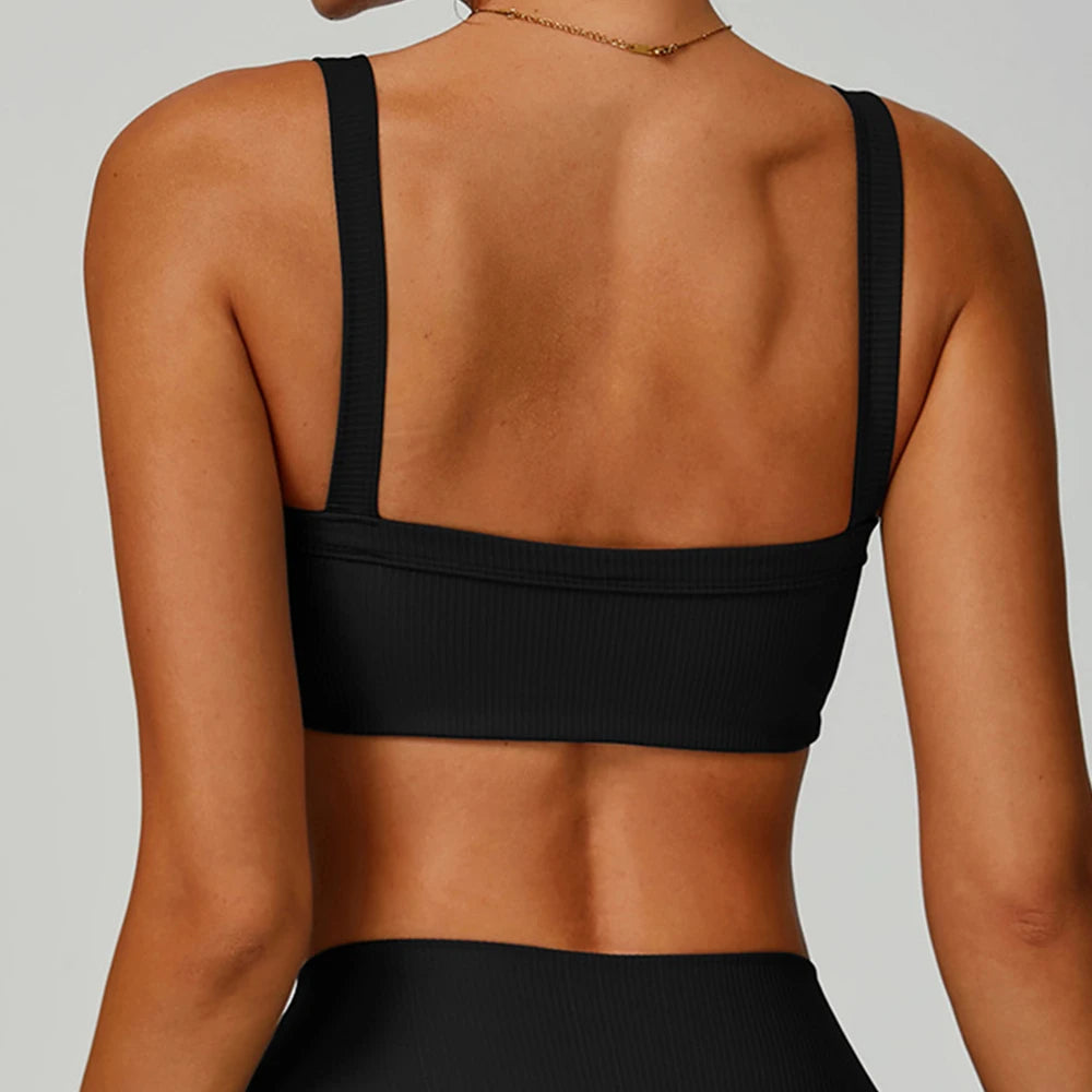 High Strength Sports Bra Women Anti-Sweat Fitness Top Yoga Bra Shockproof Crop Top Breathable Push Up Sport Bra Gym Workout Tops