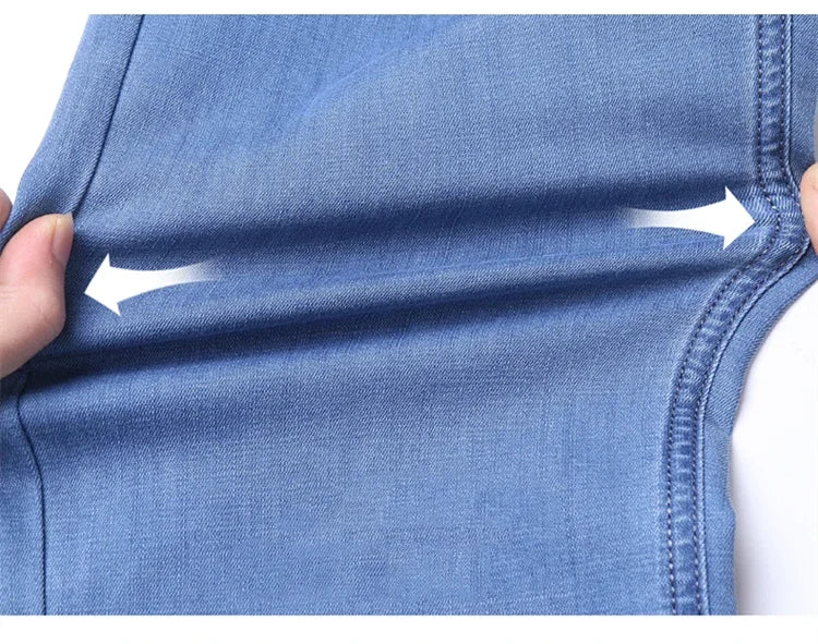 Ice Silk Thin Denim Jeans For Men Spring Summer