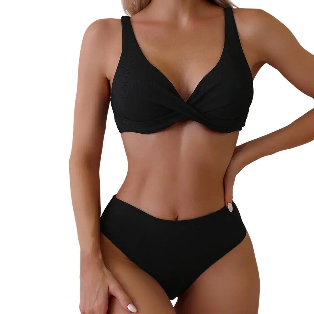 Sexy Summer Beachwear for Women Quick Drying Solid Color
