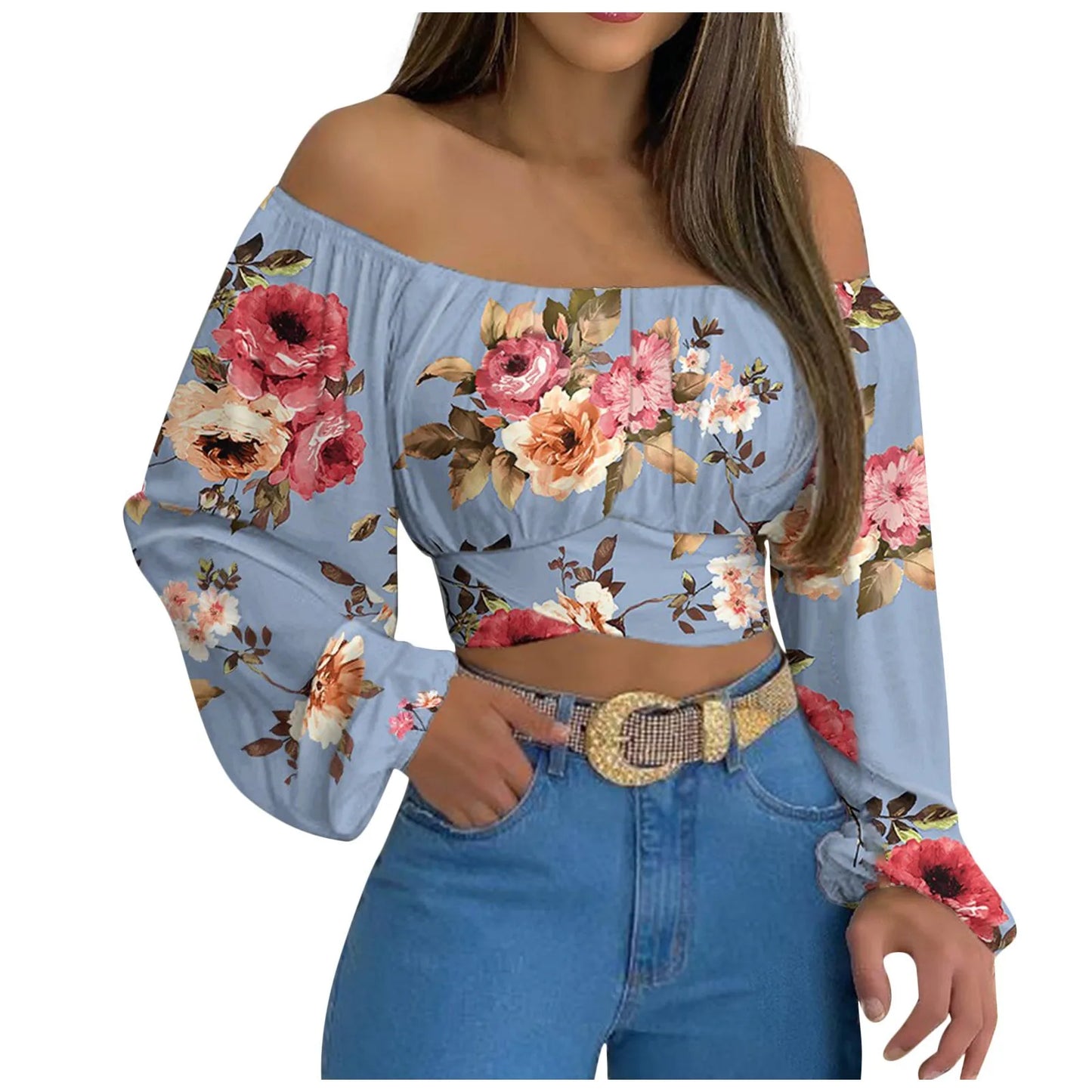 Women's Long Sleeve Off-the-shoulder Top