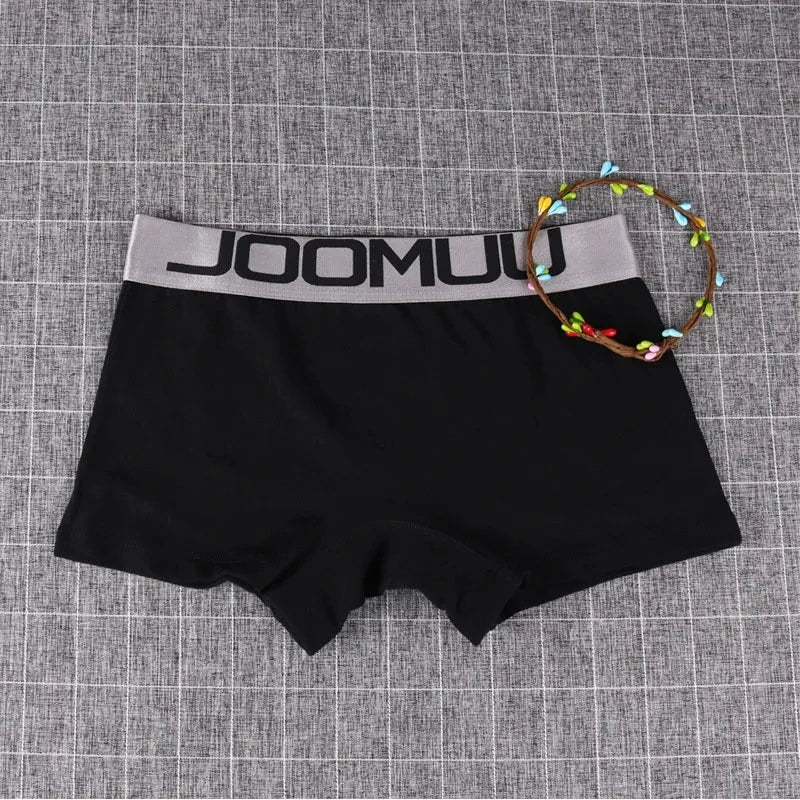 3PCS Popular Solid Women's Cotton Panties Boxer Underwear Ladies Breathable Letter Belt Briefs Sports Female Knickers Boyshorts