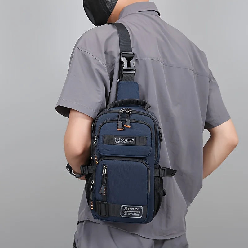 Men's Chest Bag Multifunctional Molle Waist Pack Travel Lightweight Handbag Outdoor Hiking Cycling Crossbody Bag Large Rig Pouch