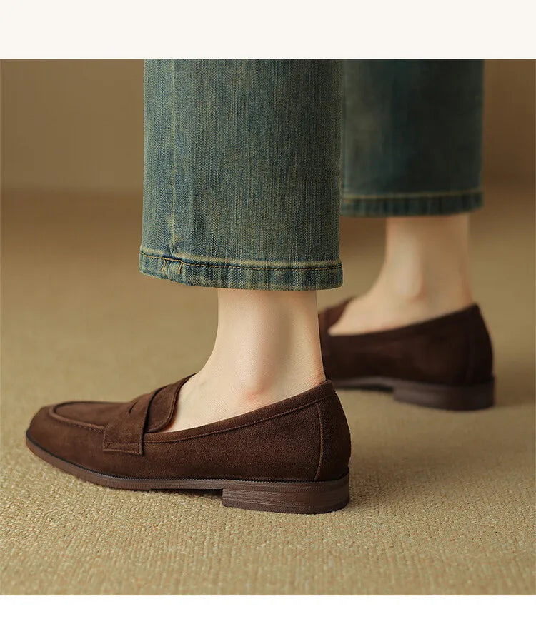 Brown Casual Flats Ladies Shoe Fashion Suede