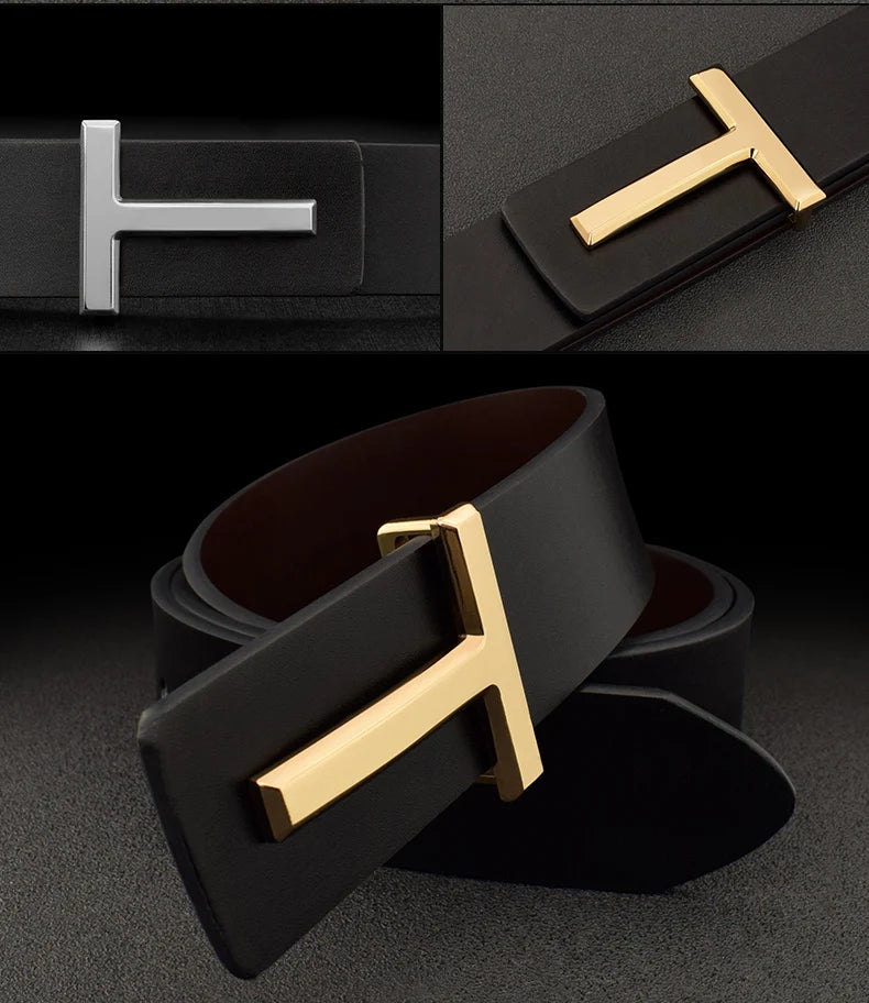 2023 new luxury high quality letter slide buckle designer belts men genuine leather famous brand 3.8cm Cowksin ceinture homme