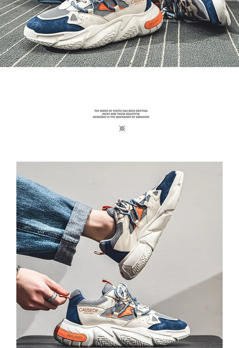 2024 Autumn Men Shoes Fashion Chunky Sneakers Height Increasing Casual Shoes Male Trainers Sports Shoes Zapatos Hombre