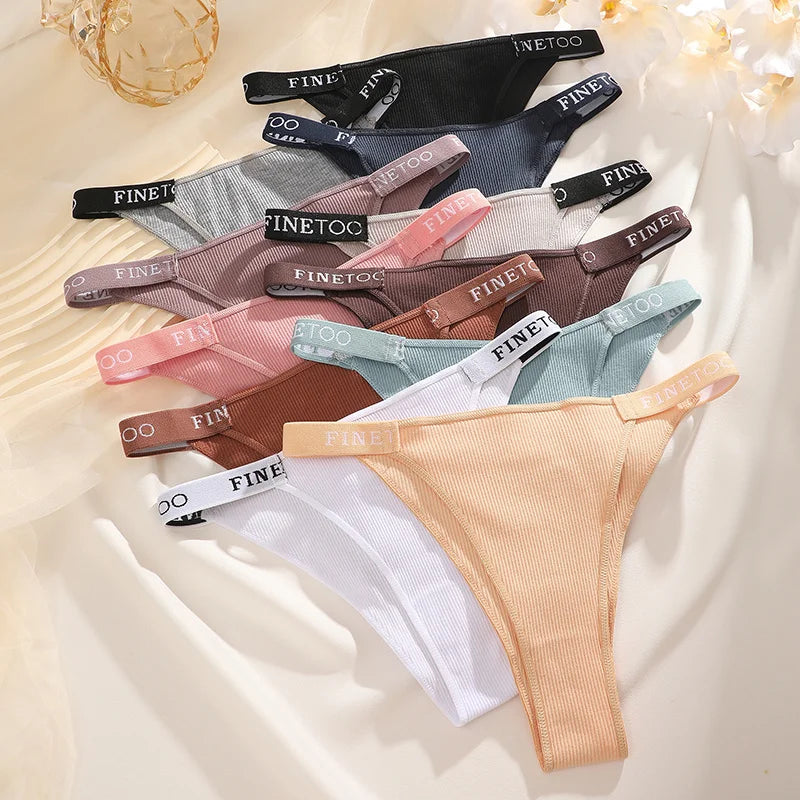 New 3Pcs/Set Cotton Brazilian Panties For Women Sexy Low-Waist Bikini Underwear Sets Solid Color Breathable Intimates Lingerie