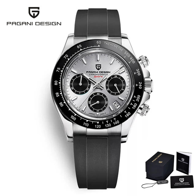 PAGANI DESIGN 40MM V2 Men Quartz Watches Sapphire Retro Chronograph Stainless Steel Waterproof Watch Men Relogio Masculino