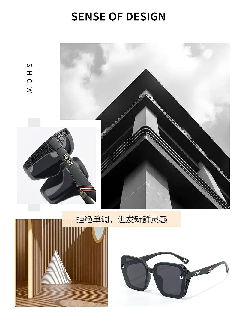 2025 New Fashion D-Logo Square Sunglasses for Women Trendy Street Style Sun Glasses Unisex Outdoor UV400 Protection Goggles