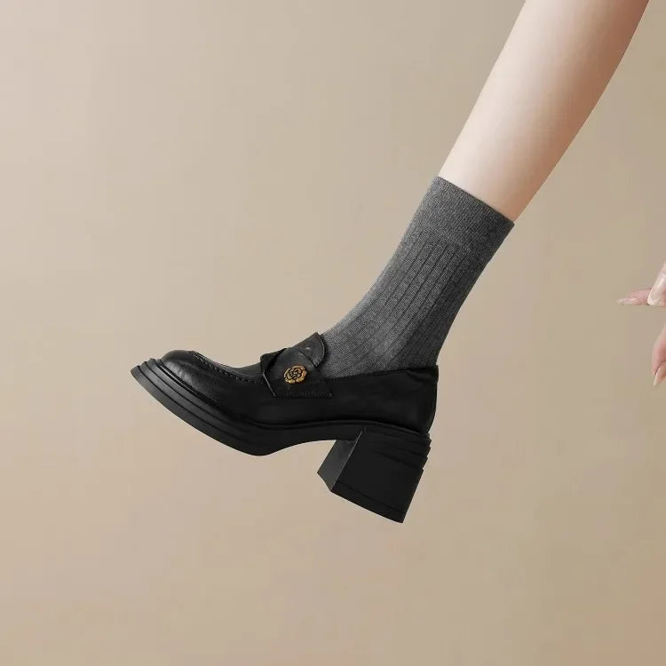 Women High Heel Causal Loafers