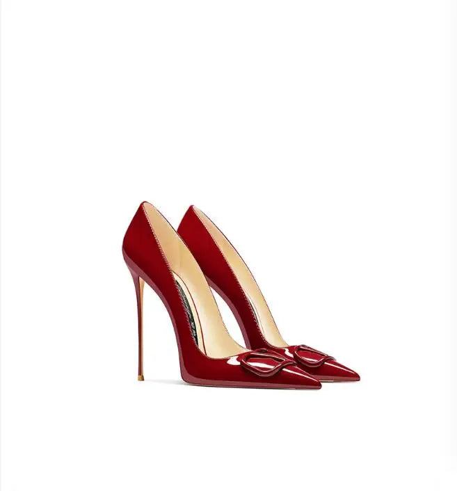 Women's Leather High Heels, Luxurious and Elegant Shoes, Shallow Mouth, Fashionable, Wedding
