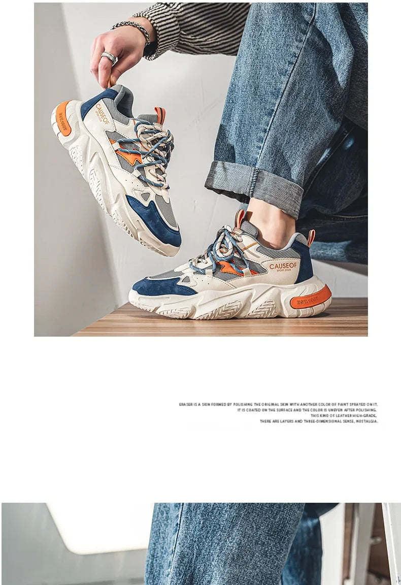 2024 Autumn Men Shoes Fashion Chunky Sneakers Height Increasing Casual Shoes Male Trainers Sports Shoes Zapatos Hombre