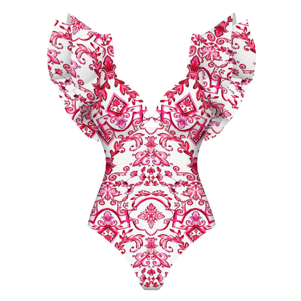 Women Swimsuit with Skirt Beachwear