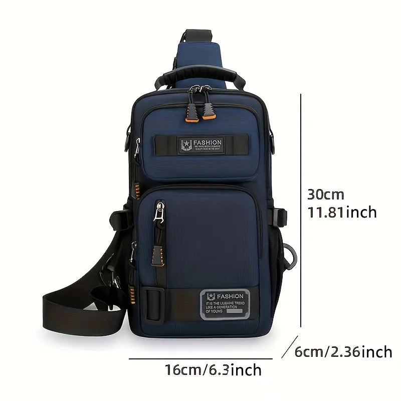 Men's Chest Bag Multifunctional Molle Waist Pack Travel Lightweight Handbag Outdoor Hiking Cycling Crossbody Bag Large Rig Pouch