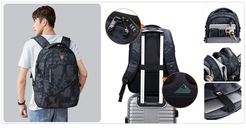2025 Waterproof 17/20 Inch Laptop Backpack Men Airplane Travel Backpack Women Oxford Rucksack Male School Bag modern Mochila