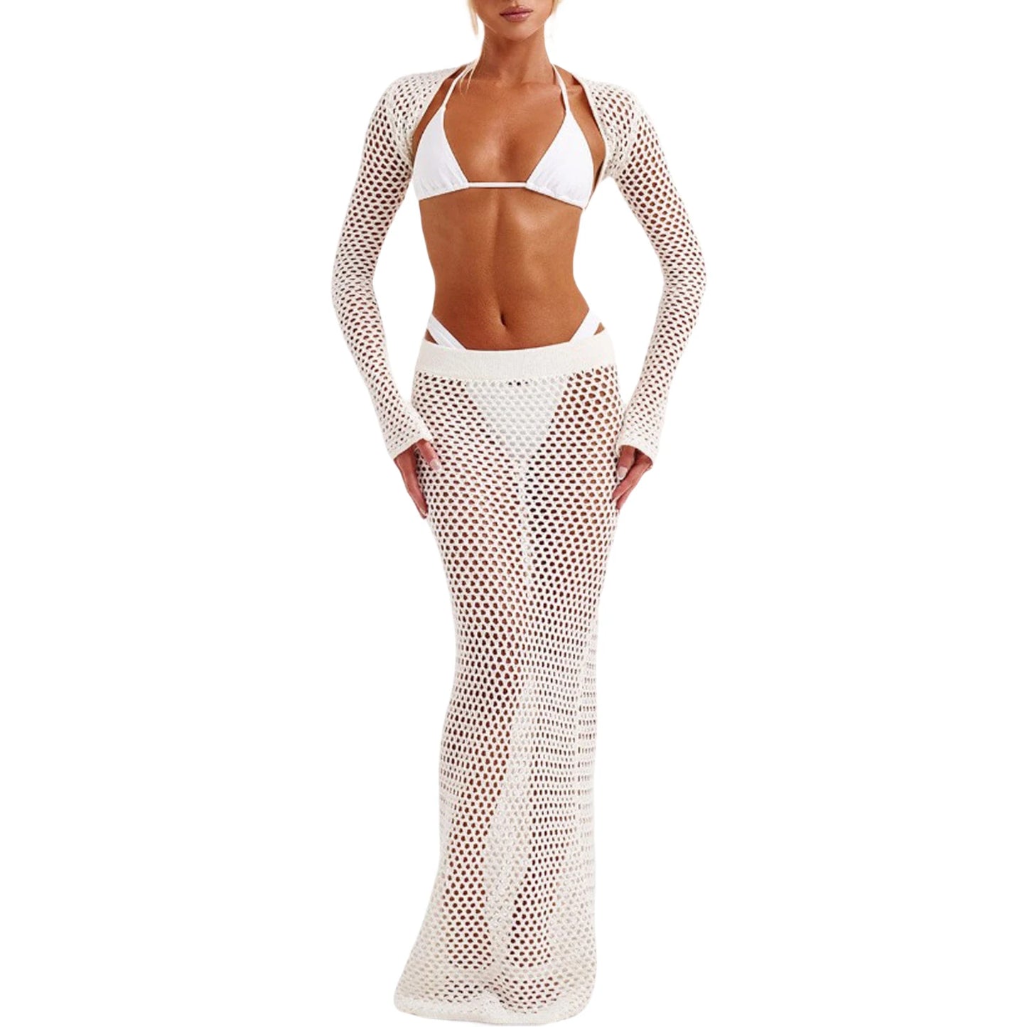 Women 2 Piece Swimsuit Set Beach Cover Up Skirt