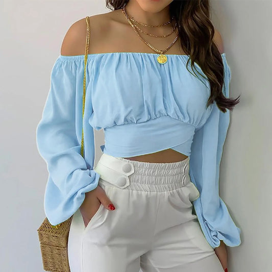 Women's Long Sleeve Off-the-shoulder Top