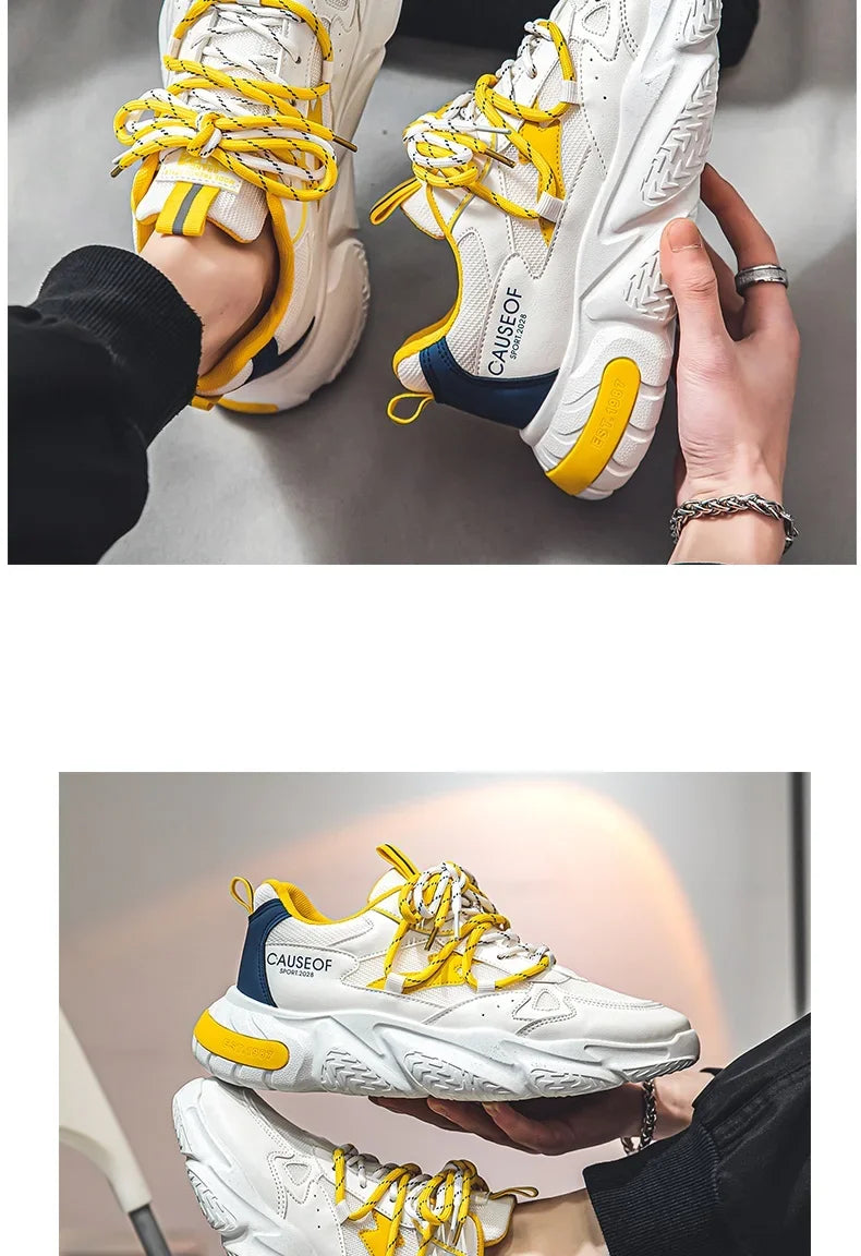 2024 Autumn Men Shoes Fashion Chunky Sneakers Height Increasing Casual Shoes Male Trainers Sports Shoes Zapatos Hombre