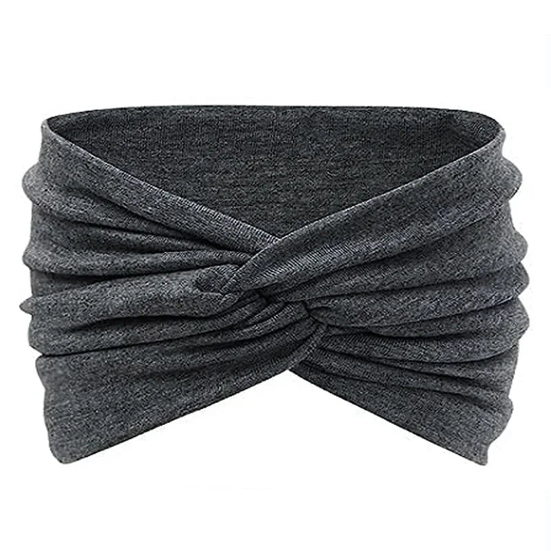 Yoga Headbands For Women's Hair Wide Thick Stretchy Boho African Turban Knotted Leopard Head Bands