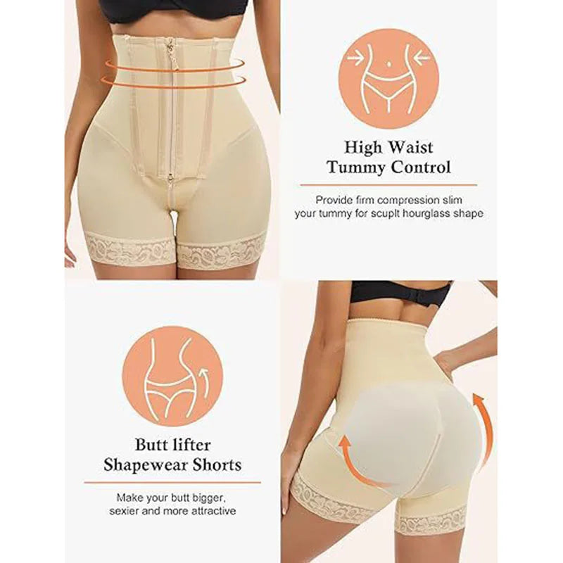 AfruliA Purple Fajas Colombianas Girdle BBL Shorts Corset Slim Waist Trainer High Compression Body Shaper Control Panties Lifter