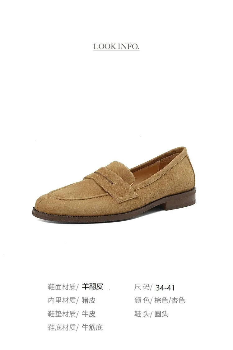 Brown Casual Flats Ladies Shoe Fashion Suede