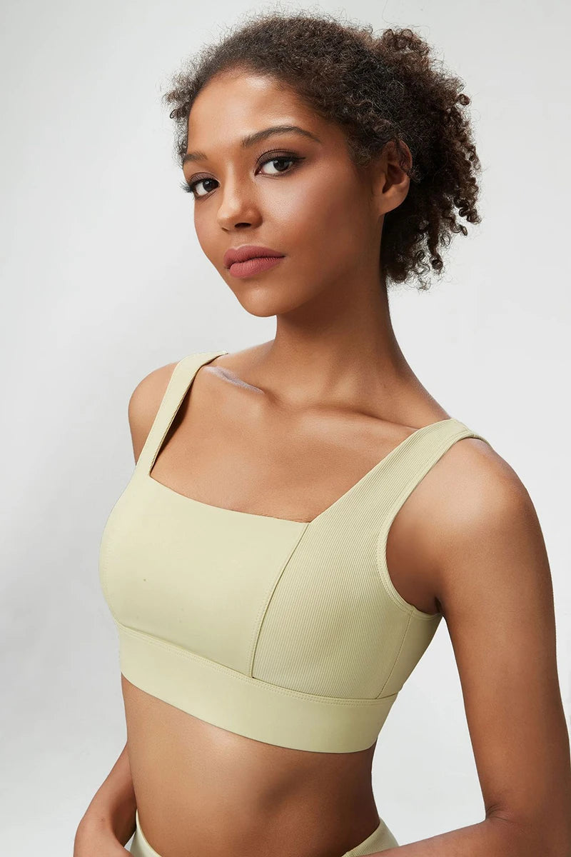 Women Sexy Sports Underwear Breathable Soft Nylon Gym Yoga Bra Running Crop Tops With Fixed Chest Pads Female Workout Clothing