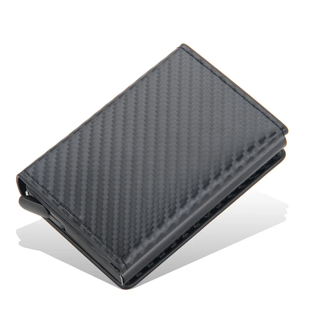 2024 Magnet Anti Rfid Blocking ID Credit Card Holder Case for Men Leather ID Bank Wallets with Magnetic Buckle Closer Cardholder