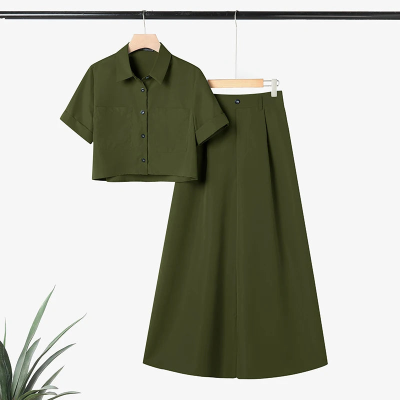 ZANZEA Plus Size 5XL Women Pant Sets Summer Two-piece Outfits Fashion Short Sleeve Shirts and High Waist Wide Leg Pants Suits
