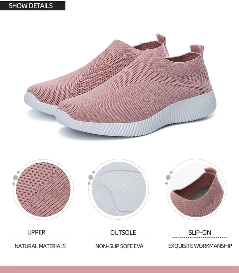 Breathable Flats Elastic Flat Shoes For Women Sneakers