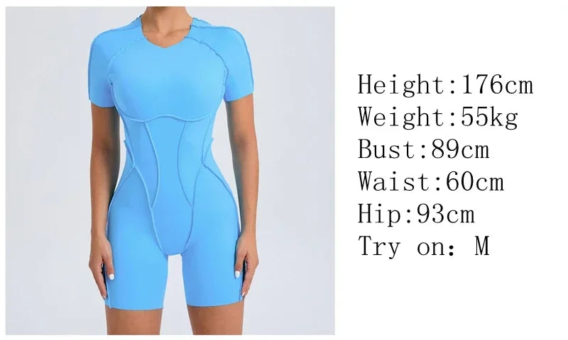Yoga Suit Fitness Athletic Wear Yoga Set One-Piece Sexy Women Gym Jumpsuit Sportswear Sportswear Women's Clothing Gym Kit Blue