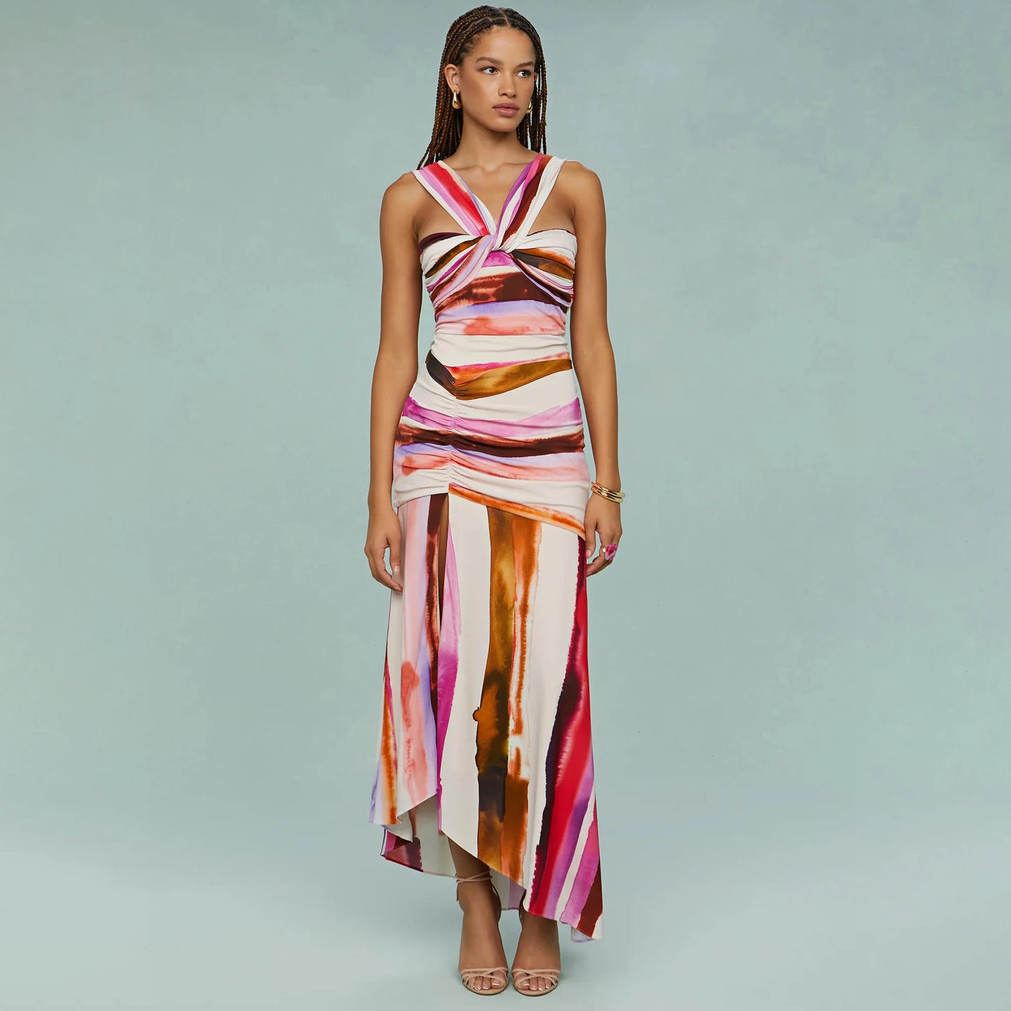2Pcs Swimsuit with Long Skirt Sexy Women Bikini Beachwear