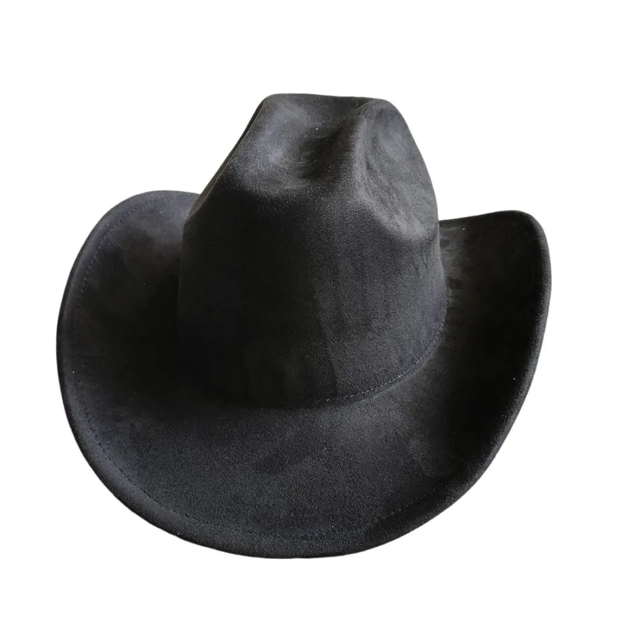 Cow Head Belt Suede Leather 7.5CM Western Cowboy Fedora Hat Women's Men's Church Jazz Hat Fashion Travel Party Hat Denim Hat