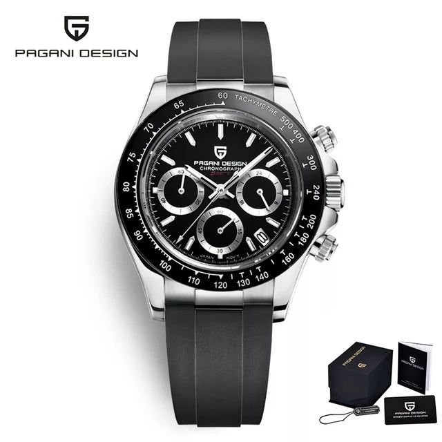 PAGANI DESIGN 40MM V2 Men Quartz Watches Sapphire Retro Chronograph Stainless Steel Waterproof Watch Men Relogio Masculino