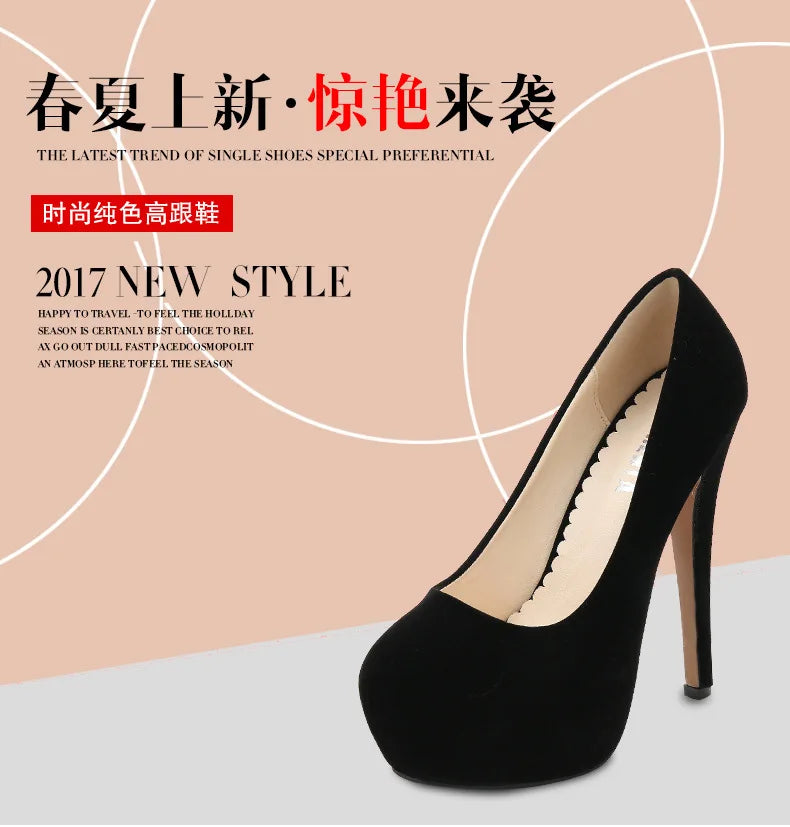 Comemore Sexy Platform High Heels Women's Leisure Heel Shoes 14cm Luxury Pumps Stilettos Shoes Footwear Woman 2025 Large Size 46