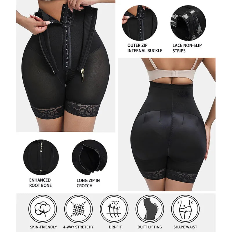 AfruliA Purple Fajas Colombianas Girdle BBL Shorts Corset Slim Waist Trainer High Compression Body Shaper Control Panties Lifter
