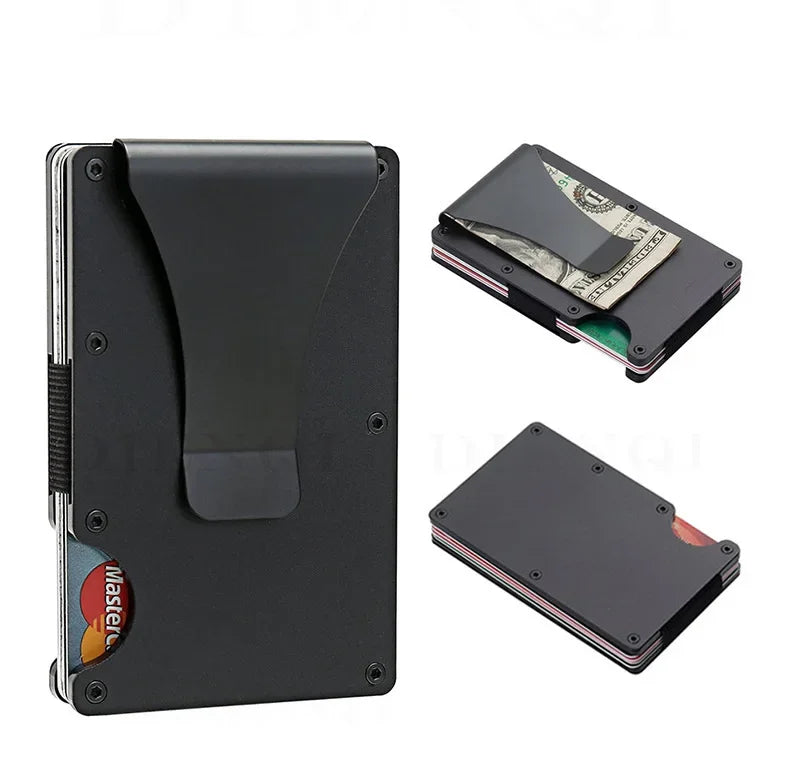 Front Pocket RFID Blocking Minimalist Wallet for Men - 2025 Slim Mini Fashion Wallet - Metal Wallet with Money Clip for Unisex