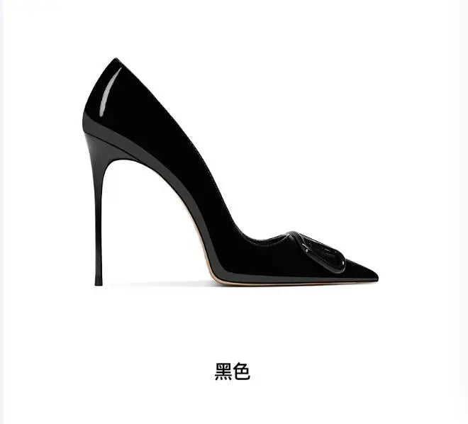 Women's Leather High Heels, Luxurious and Elegant Shoes, Shallow Mouth, Fashionable, Wedding