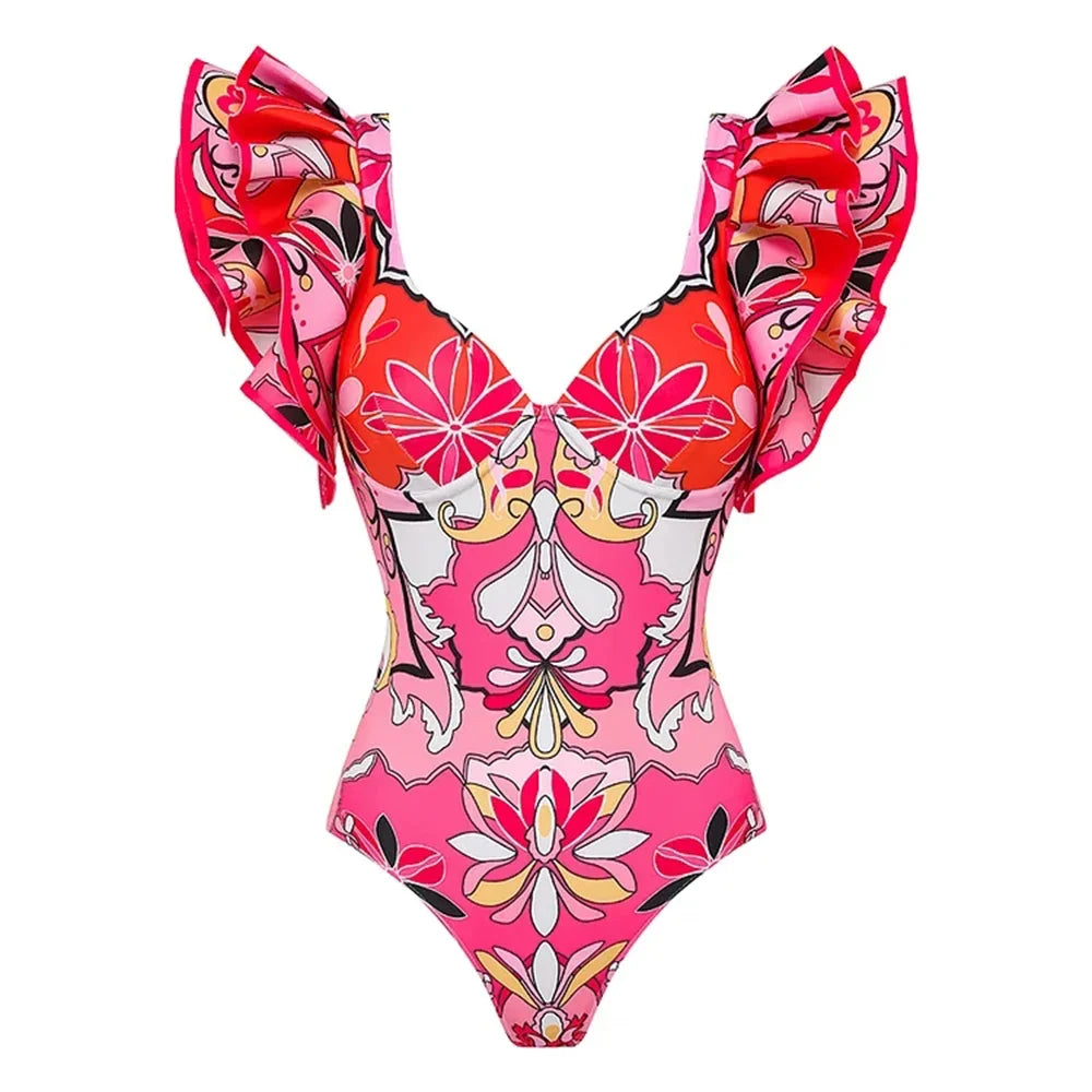 Women Swimsuit with Skirt Beachwear