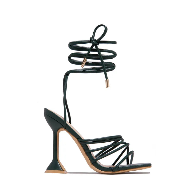 2022 New Summer Fashion High Heels Women Lacing Sexy Woman Pumps Gladiator Sandals Wedding Party Shoes on Heels Big Size 35-43