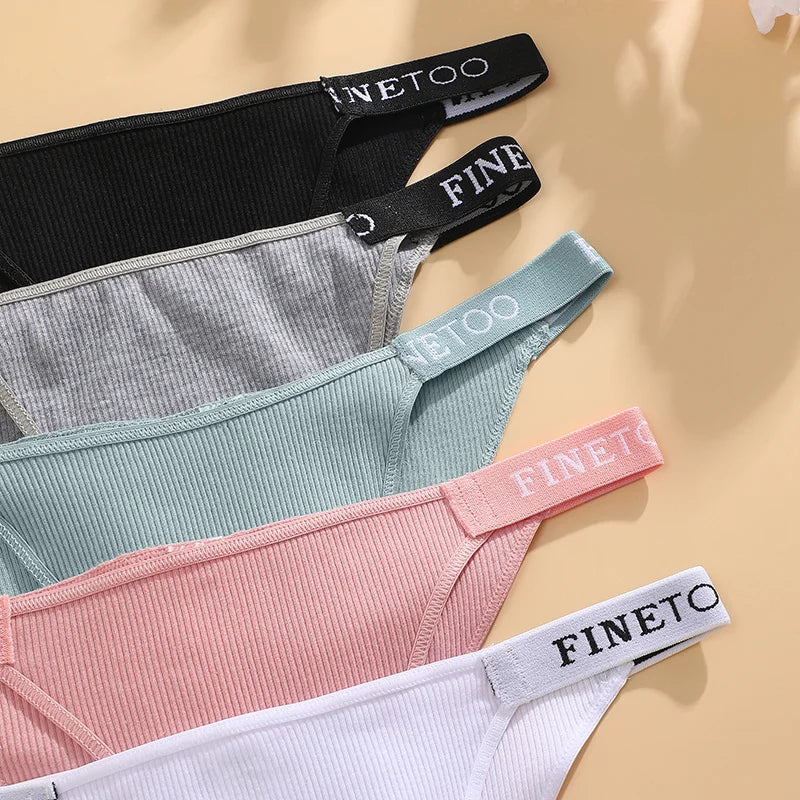 New 3Pcs/Set Cotton Brazilian Panties For Women Sexy Low-Waist Bikini Underwear Sets Solid Color Breathable Intimates Lingerie