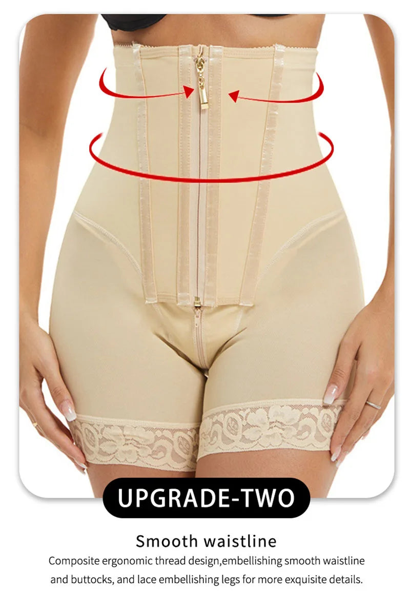 AfruliA Purple Fajas Colombianas Girdle BBL Shorts Corset Slim Waist Trainer High Compression Body Shaper Control Panties Lifter