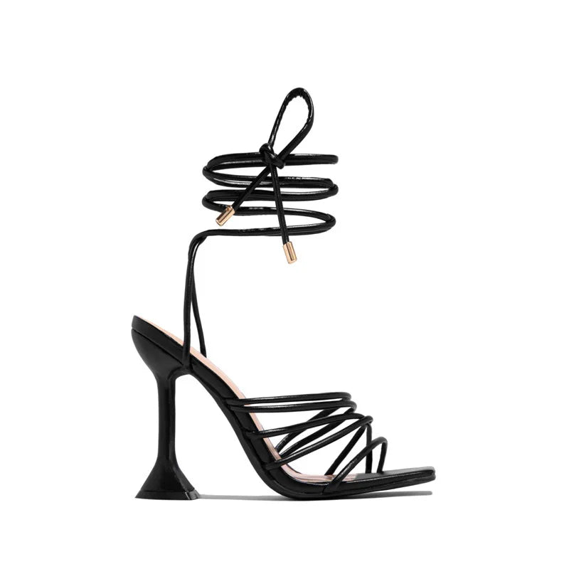 2022 New Summer Fashion High Heels Women Lacing Sexy Woman Pumps Gladiator Sandals Wedding Party Shoes on Heels Big Size 35-43
