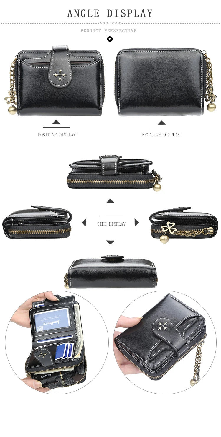 2023 New Women Wallets Fashion Short PU Leather Top Quality Card Holder Female Zipper Purse