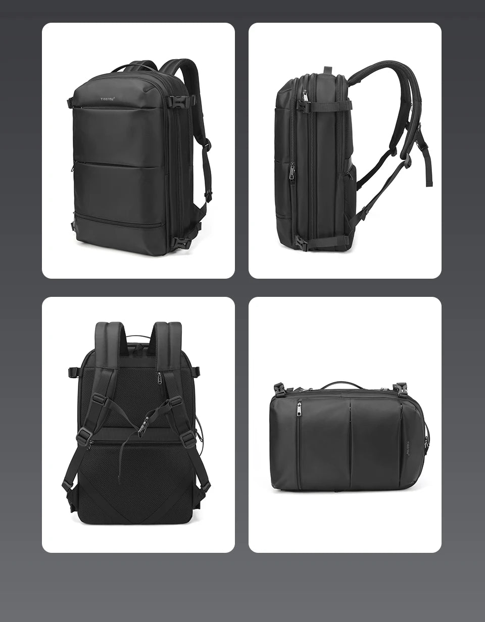 Tigernu Vacuum Compression Backpacks Men Travel Backpack Expandable USB Bag Large Capacity 17 Laptop Bags For Schoo Cabin Bags