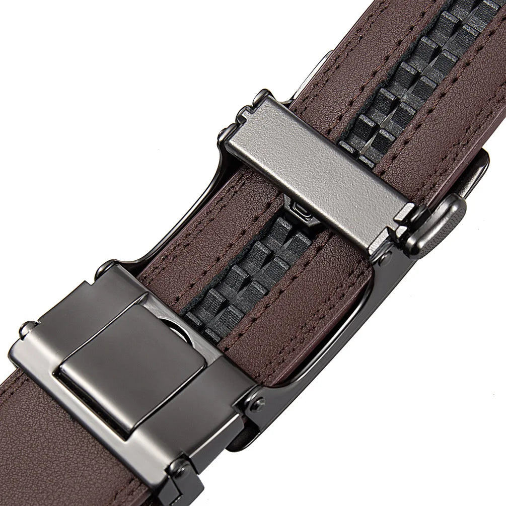 Men's Leather Belts Fashion Automatic Buckle Cowskin Male Belt Luxury Designer Black Brown 3.5cm Plus Size 130 140 150 160 170cm