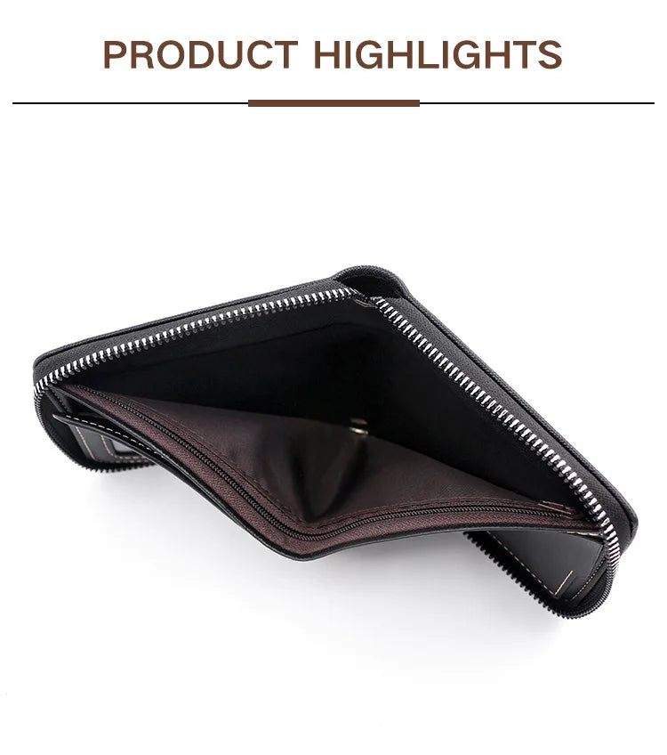 Men's Wallet Made of PU Wax Oil Skin Purse for Men Coin Purse Short Male Card Holder Wallets Zipper Around Money Coin Purse