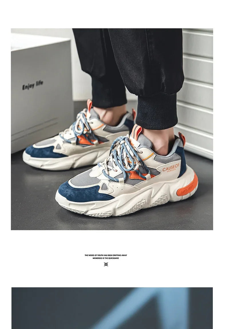 2024 Autumn Men Shoes Fashion Chunky Sneakers Height Increasing Casual Shoes Male Trainers Sports Shoes Zapatos Hombre