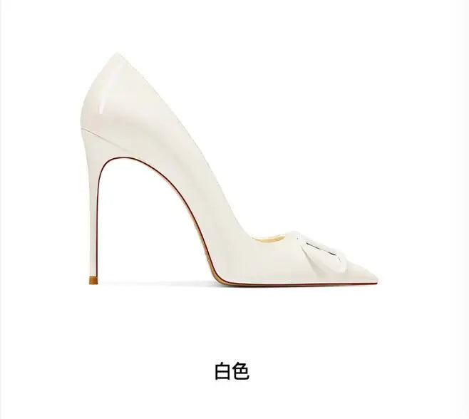 Women's Leather High Heels, Luxurious and Elegant Shoes, Shallow Mouth, Fashionable, Wedding