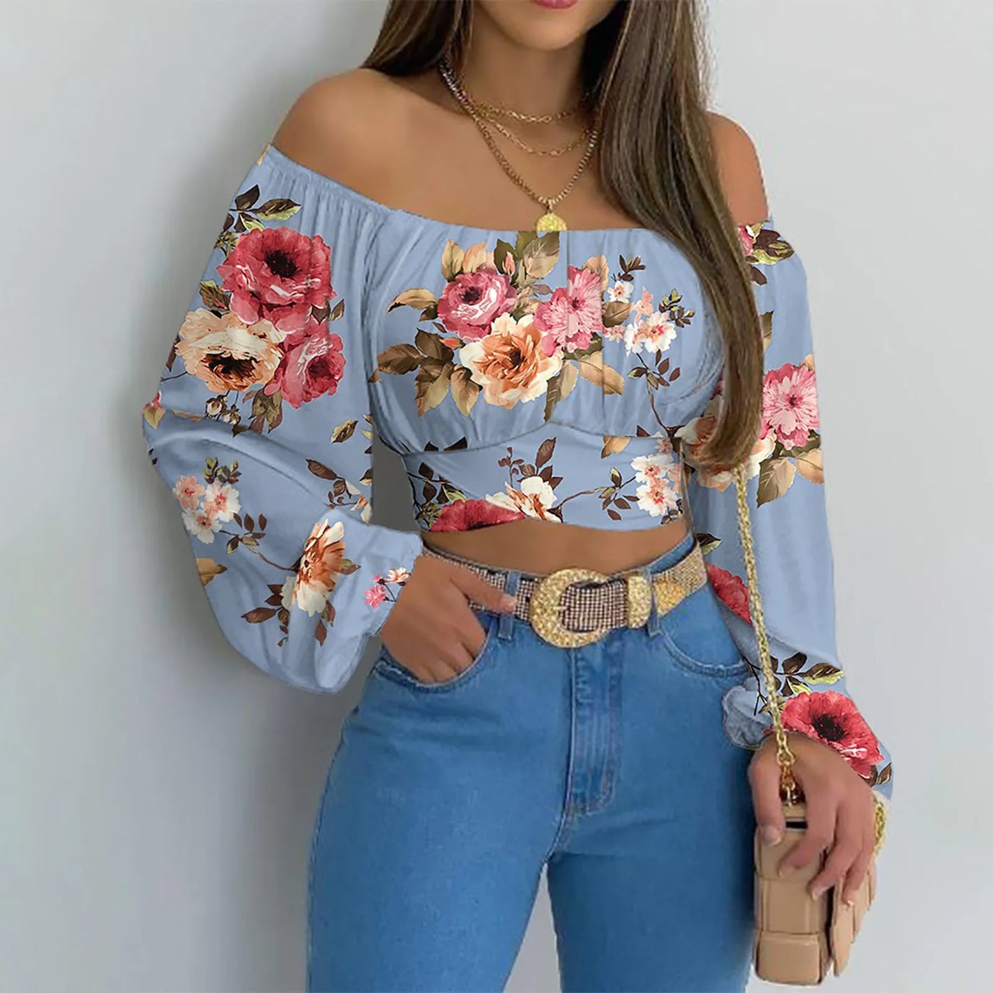 Women's Long Sleeve Off-the-shoulder Top